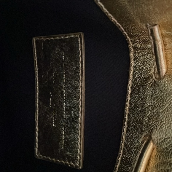 Sezane Gold Leather Farrow Bucket Bag. - Picture 10 of 14